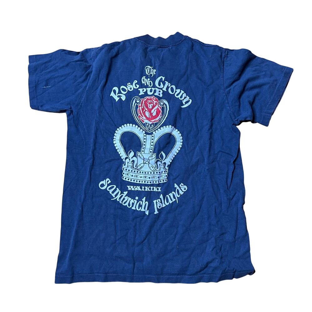 Vintage 70s Hawaii The Rose and Crown Pub Sandwich Islands T Shirt Medium